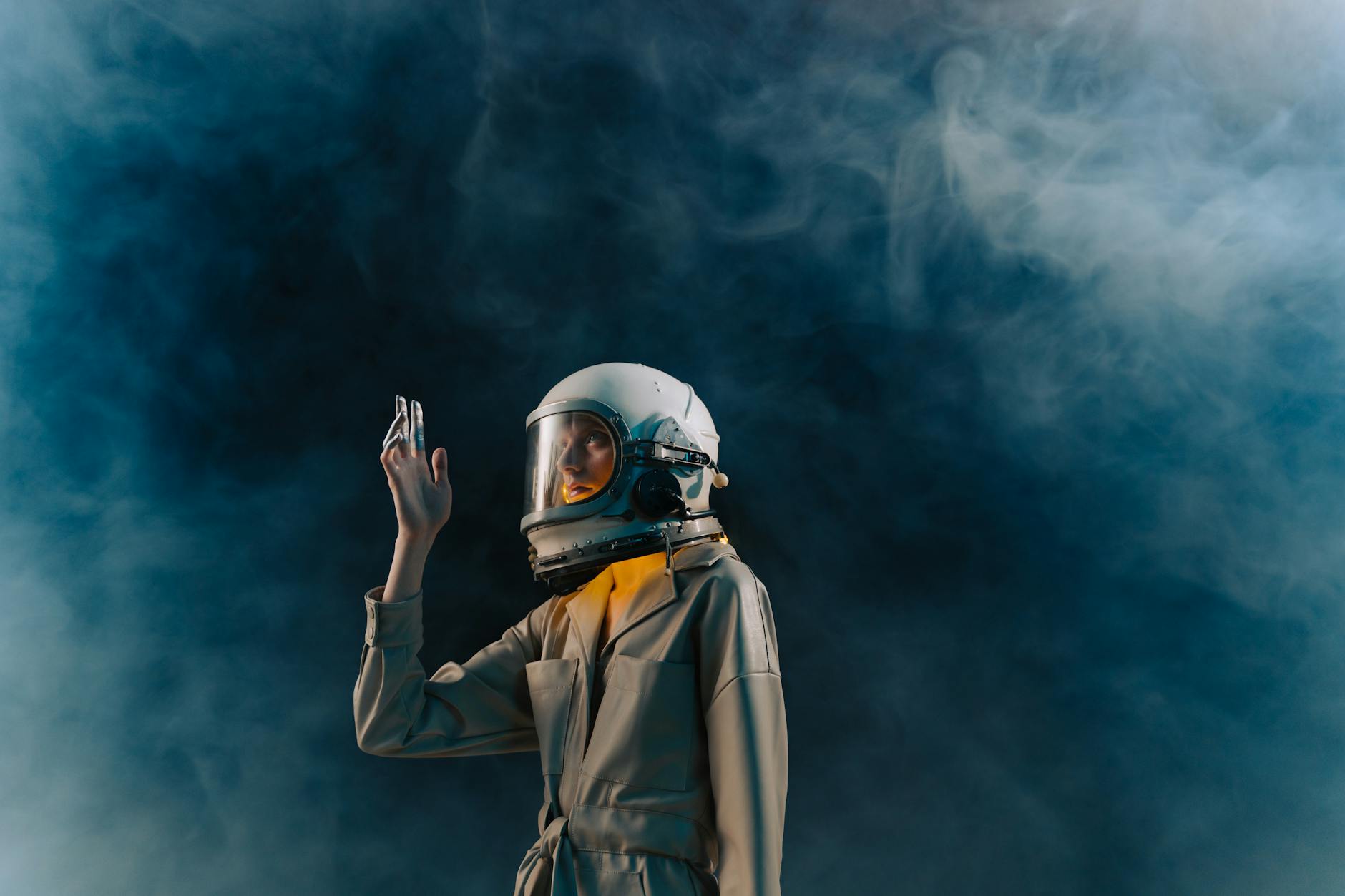 woman in astronaut suit